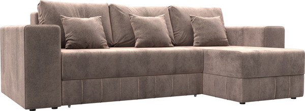 Изображение товара Диван угловой Лига Диванов Лига-076 универсальный / 129847 (велюр Tower 05 бежевый)