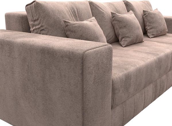 Изображение товара Диван угловой Лига Диванов Лига-076 универсальный / 129847 (велюр Tower 05 бежевый)