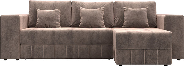 Изображение товара Диван угловой Лига Диванов Лига-076 универсальный / 129847 (велюр Tower 05 бежевый)