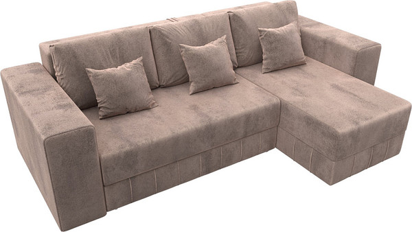 Изображение товара Диван угловой Лига Диванов Лига-076 универсальный / 129847 (велюр Tower 05 бежевый)