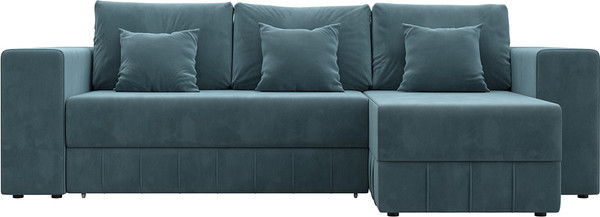Изображение товара Диван угловой Лига Диванов Лига-076 универсальный / 129841 (велюр Seven 113 бирюзовый)