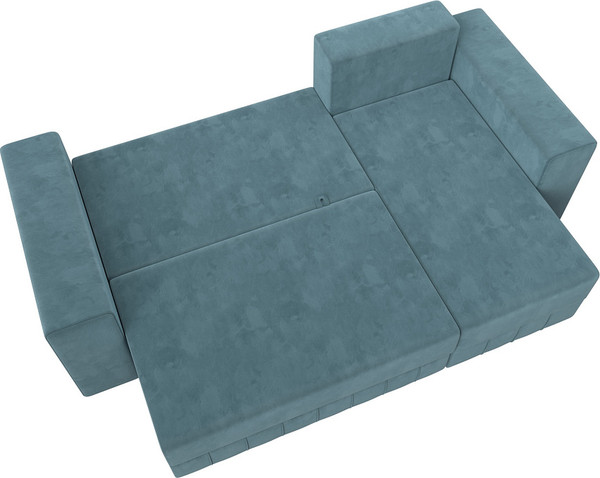Изображение товара Диван угловой Лига Диванов Лига-076 универсальный / 129841 (велюр Seven 113 бирюзовый)