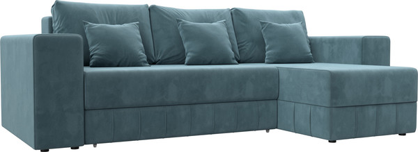 Изображение товара Диван угловой Лига Диванов Лига-076 универсальный / 129841 (велюр Seven 113 бирюзовый)