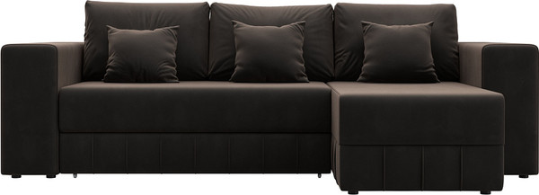 Изображение товара Диван угловой Лига Диванов Лига-076 универсальный / 129844 (велюр Seven 727 коричневый)