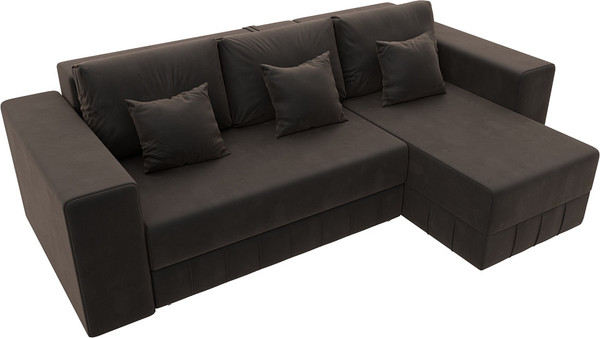 Изображение товара Диван угловой Лига Диванов Лига-076 универсальный / 129844 (велюр Seven 727 коричневый)