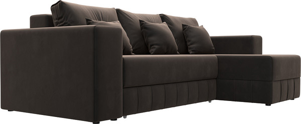 Изображение товара Диван угловой Лига Диванов Лига-076 универсальный / 129844 (велюр Seven 727 коричневый)