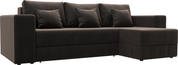 Изображение товара Диван угловой Лига Диванов Лига-076 универсальный / 129844 (велюр Seven 727 коричневый)