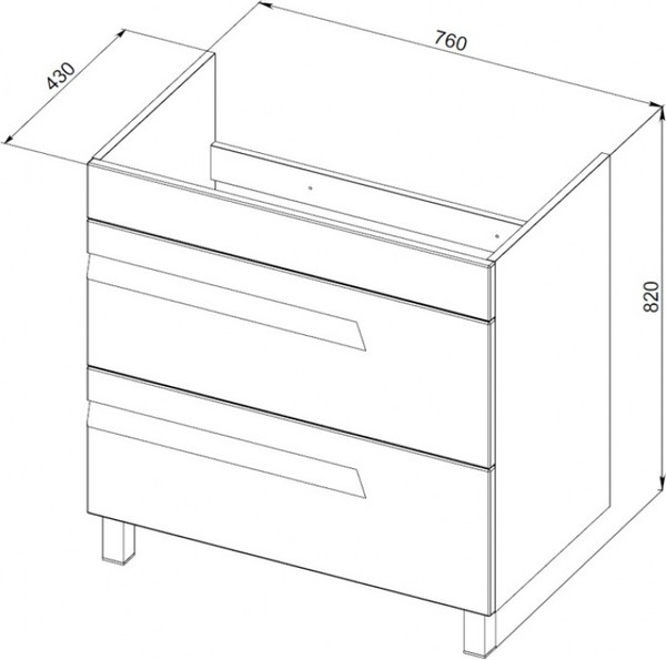 Изображение товара Тумба под умывальник Maroni Siena-80 (напольная)