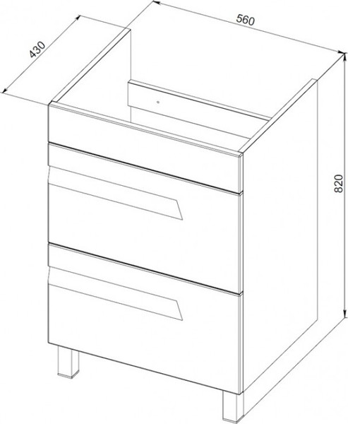 Изображение товара Тумба под умывальник Maroni Siena-60 (напольная)