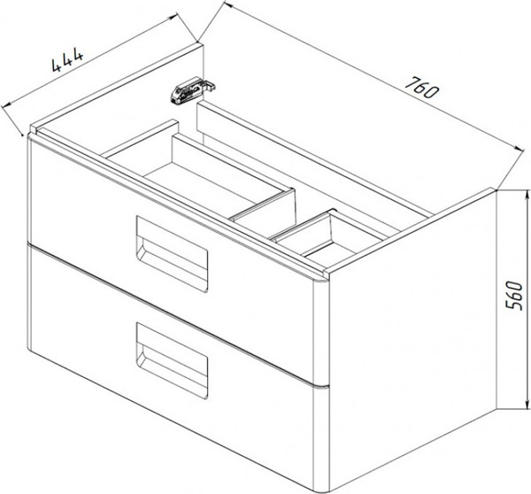Изображение товара Тумба под умывальник Maroni Roma-80 (подвесная)
