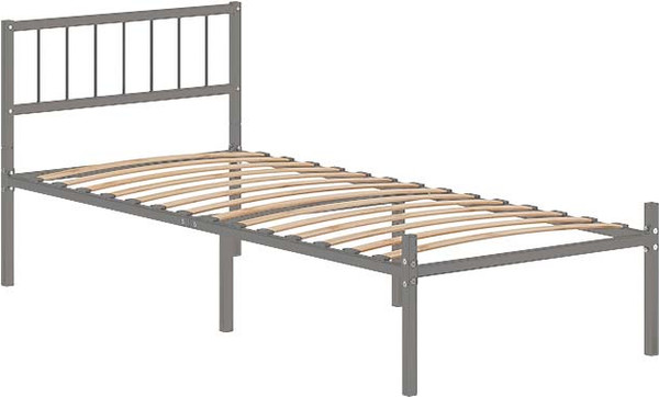 Изображение товара Односпальная кровать Домаклево Металика В3 80x190 (серый)