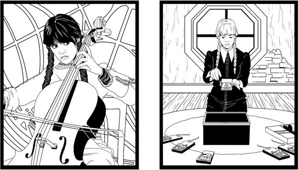 Изображение товара Раскраска Эксмо Wednesday, мягкая обложка