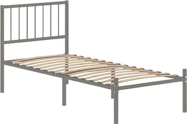Изображение товара Односпальная кровать Домаклево Металика В4 90x200 (серый)