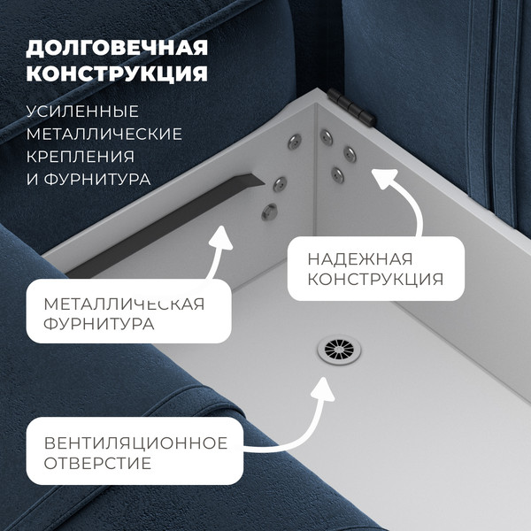 Изображение товара Диван угловой Лига Диванов Лига-065 правый / 129808 (велюр Tower 13 синий)