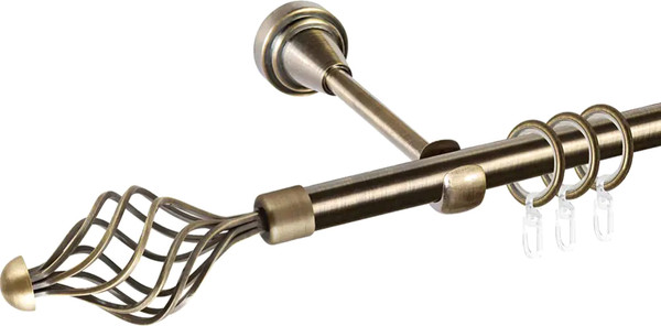 Изображение товара Карниз для штор АС ФОРОС Grace D19Г + наконечники Ажур (3м, антик)