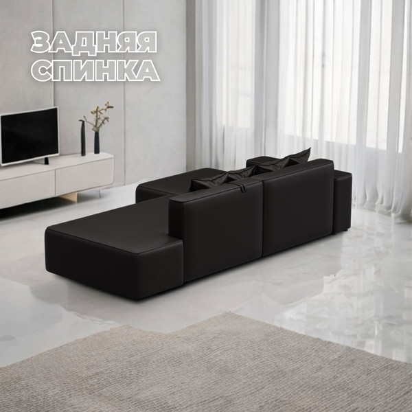 Изображение товара Диван угловой Лига Диванов Лига-079 правый / 129817 (экокожа Grifon 12 коричневый)