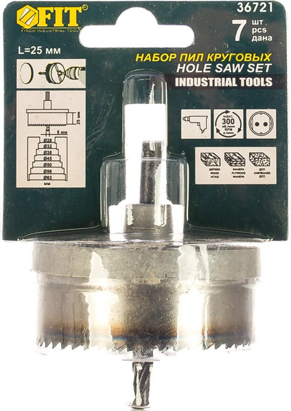 Изображение товара Набор коронок FIT 1" 26 - 63мм / 36721