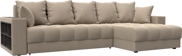 Изображение товара Диван угловой Лига Диванов Лига-050 НПБ универсальный / 128591 (велюр Seven 729 бежевый)