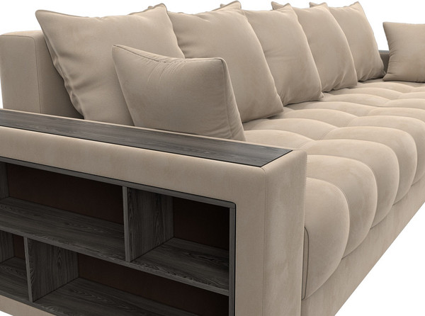 Изображение товара Диван угловой Лига Диванов Лига-050 НПБ универсальный / 128591 (велюр Seven 729 бежевый)