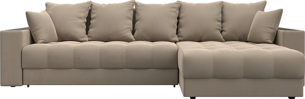 Изображение товара Диван угловой Лига Диванов Лига-050 НПБ универсальный / 128591 (велюр Seven 729 бежевый)
