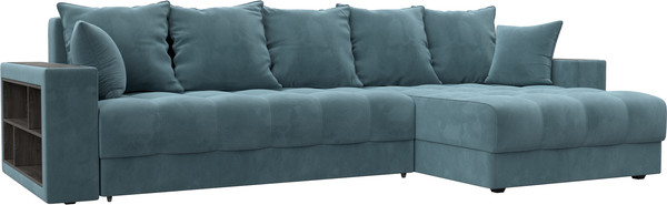 Изображение товара Диван угловой Лига Диванов Лига-050 НПБ универсальный / 128592 (велюр Seven 113 бирюзовый)