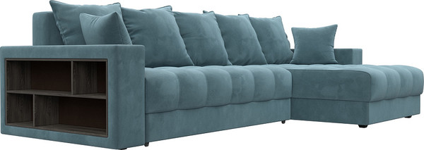 Изображение товара Диван угловой Лига Диванов Лига-050 НПБ универсальный / 128592 (велюр Seven 113 бирюзовый)