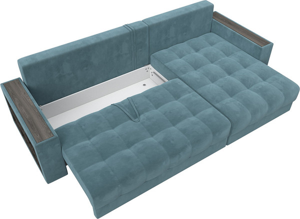 Изображение товара Диван угловой Лига Диванов Лига-050 НПБ универсальный / 128592 (велюр Seven 113 бирюзовый)