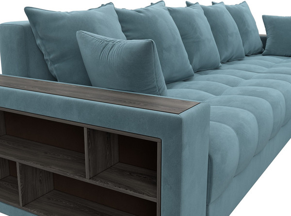 Изображение товара Диван угловой Лига Диванов Лига-050 НПБ универсальный / 128592 (велюр Seven 113 бирюзовый)