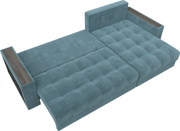 Изображение товара Диван угловой Лига Диванов Лига-050 НПБ универсальный / 128592 (велюр Seven 113 бирюзовый)