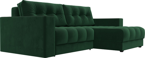 Изображение товара Диван угловой Лига Диванов Лига-049 НПБ универсальный / 128457 (велюр Seven 626 зеленый)