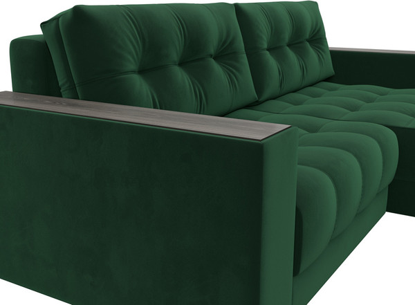 Изображение товара Диван угловой Лига Диванов Лига-049 НПБ универсальный / 128457 (велюр Seven 626 зеленый)
