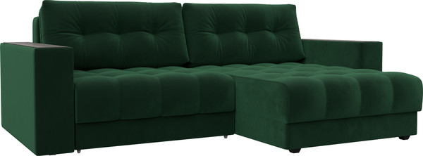 Изображение товара Диван угловой Лига Диванов Лига-049 НПБ универсальный / 128457 (велюр Seven 626 зеленый)