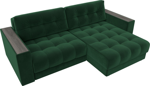 Изображение товара Диван угловой Лига Диванов Лига-049 НПБ универсальный / 128457 (велюр Seven 626 зеленый)