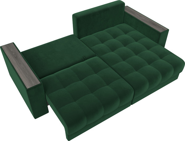 Изображение товара Диван угловой Лига Диванов Лига-049 НПБ универсальный / 128457 (велюр Seven 626 зеленый)