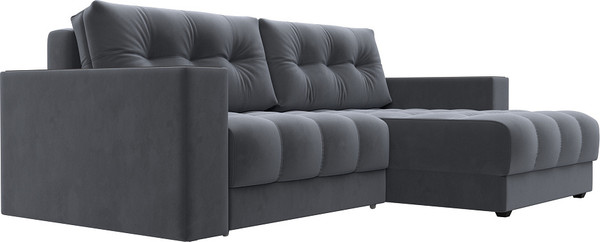 Изображение товара Диван угловой Лига Диванов Лига-049 НПБ универсальный / 128458 (велюр Seven 17 серый)