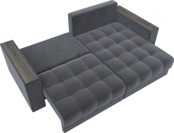 Изображение товара Диван угловой Лига Диванов Лига-049 НПБ универсальный / 128458 (велюр Seven 17 серый)