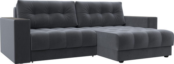 Изображение товара Диван угловой Лига Диванов Лига-049 НПБ универсальный / 128458 (велюр Seven 17 серый)