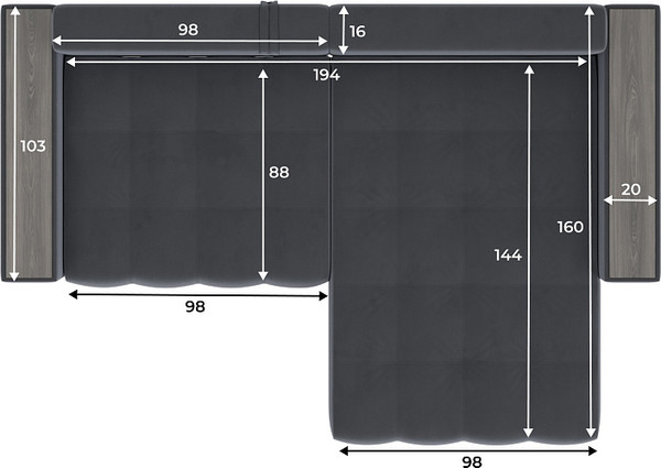 Изображение товара Диван угловой Лига Диванов Лига-049 НПБ универсальный / 128458 (велюр Seven 17 серый)