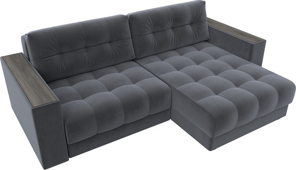 Изображение товара Диван угловой Лига Диванов Лига-049 НПБ универсальный / 128458 (велюр Seven 17 серый)