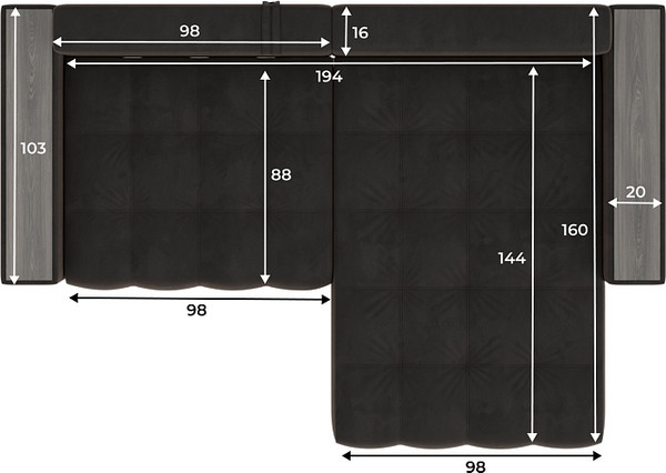 Изображение товара Диван угловой Лига Диванов Лига-049 НПБ универсальный / 128459 (велюр Seven 727 коричневый)