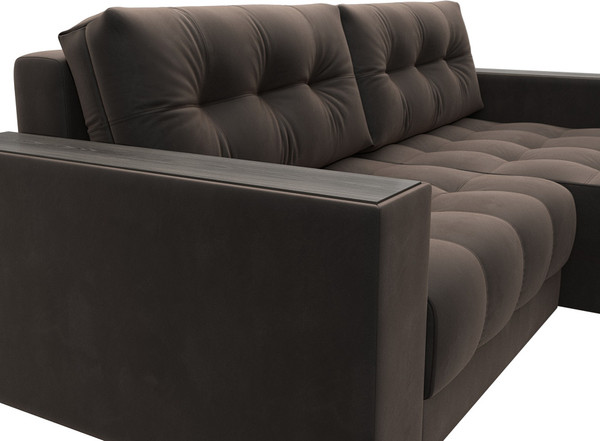 Изображение товара Диван угловой Лига Диванов Лига-049 НПБ универсальный / 128459 (велюр Seven 727 коричневый)