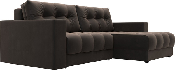 Изображение товара Диван угловой Лига Диванов Лига-049 НПБ универсальный / 128459 (велюр Seven 727 коричневый)