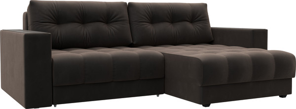 Изображение товара Диван угловой Лига Диванов Лига-049 НПБ универсальный / 128459 (велюр Seven 727 коричневый)