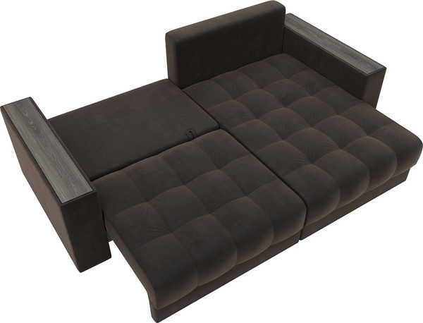 Изображение товара Диван угловой Лига Диванов Лига-049 НПБ универсальный / 128459 (велюр Seven 727 коричневый)