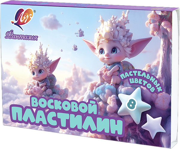 Изображение товара Пластилин восковой ЛУЧ Фантазия / 35С 2289-08 (8цв)