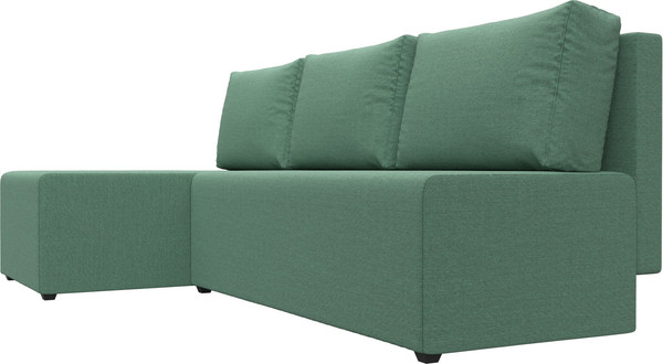 Изображение товара Диван угловой Лига Диванов Поло левый / 124818L (рогожка амур зеленый)
