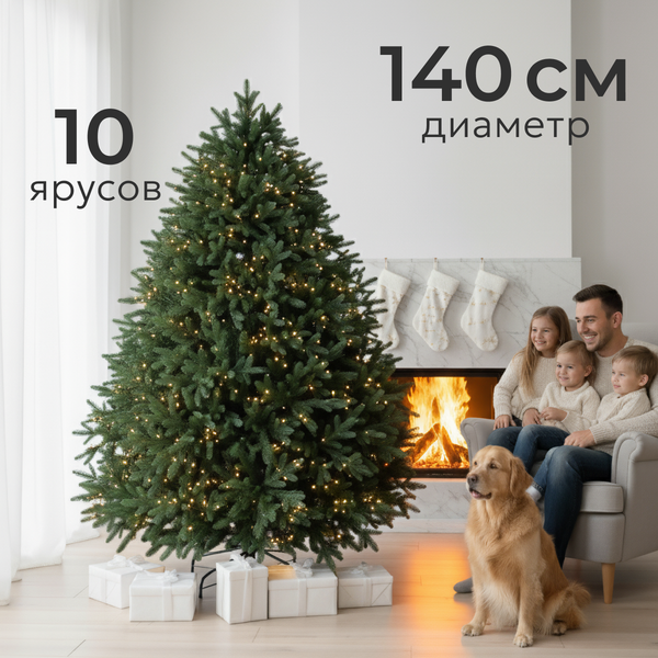 Изображение товара Ель искусственная Уральская ёлка и игрушка Невьянская (180см)