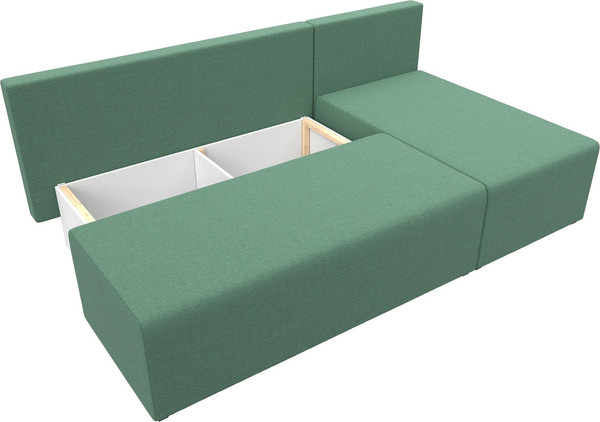 Изображение товара Диван угловой Лига Диванов Поло правый / 124818 (рогожка амур зеленый)