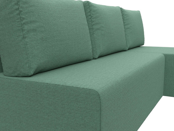 Изображение товара Диван угловой Лига Диванов Поло правый / 124818 (рогожка амур зеленый)