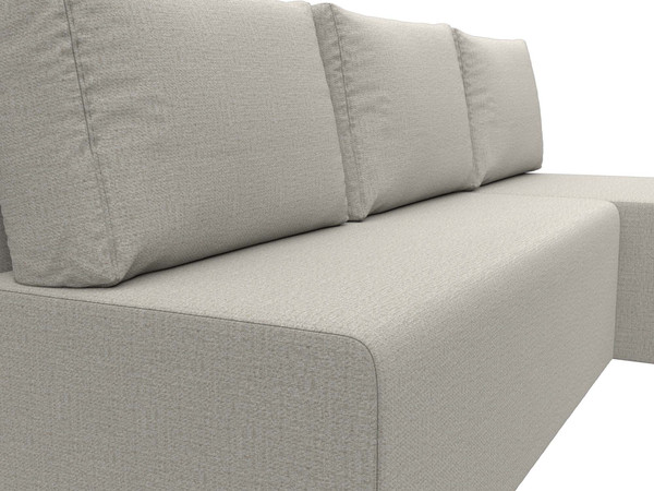 Изображение товара Диван угловой Лига Диванов Поло правый / 125528 (рогожка амур бежевый)